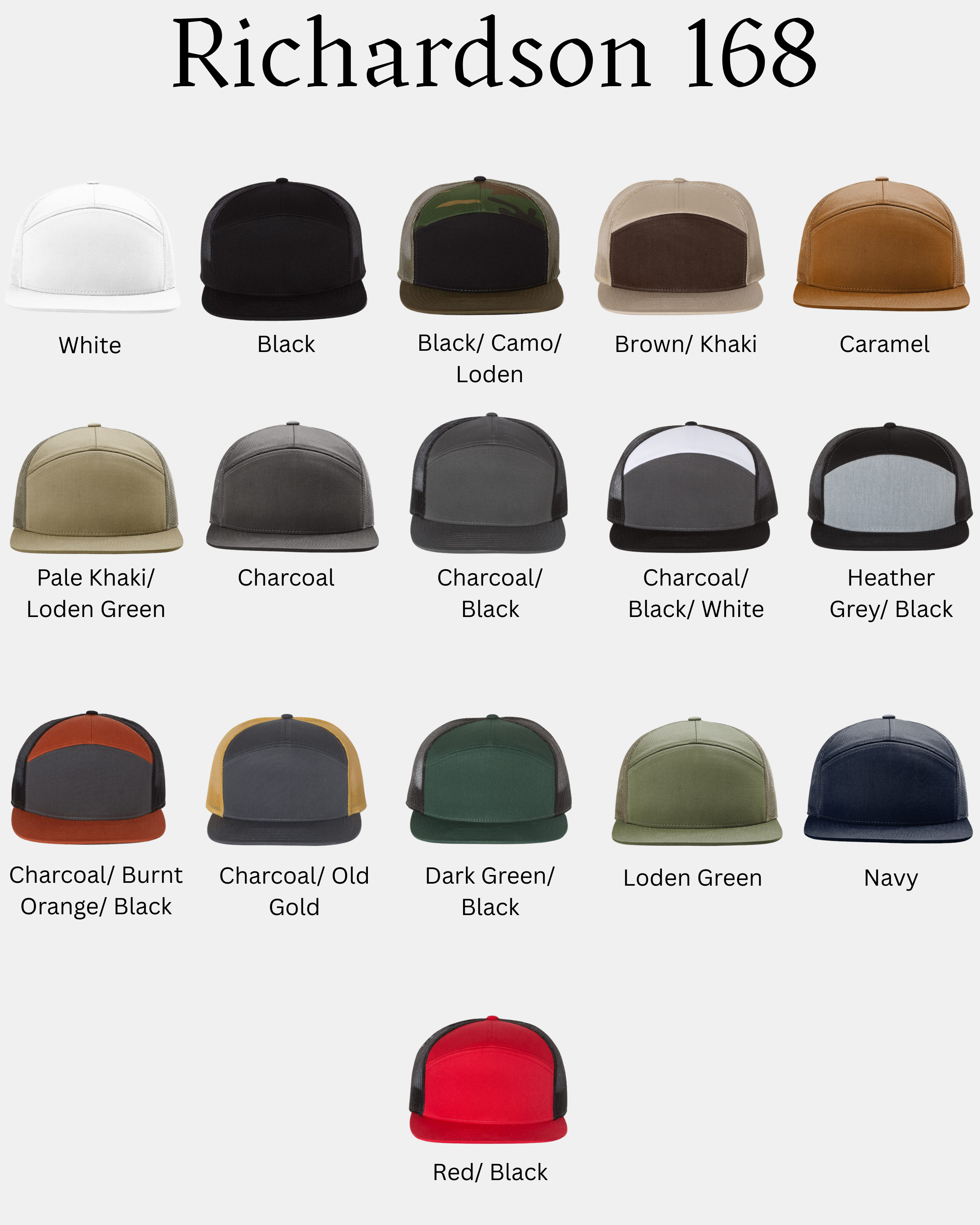 Flat Bill Hat (Richardson 168) - Custom Order