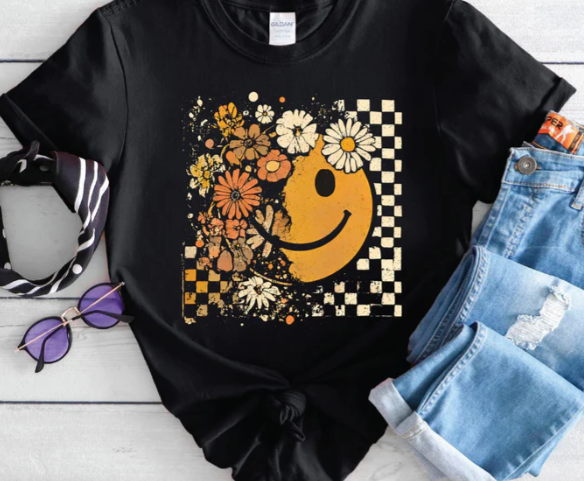 Floral Fall Smiley Face