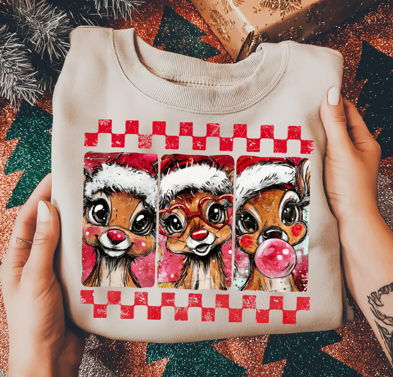 Cheerful Reindeer Trio